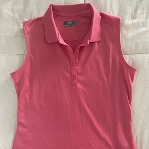 Callaway - Womens Opti Dri Sleeveless Polo - Camellia Rose / M